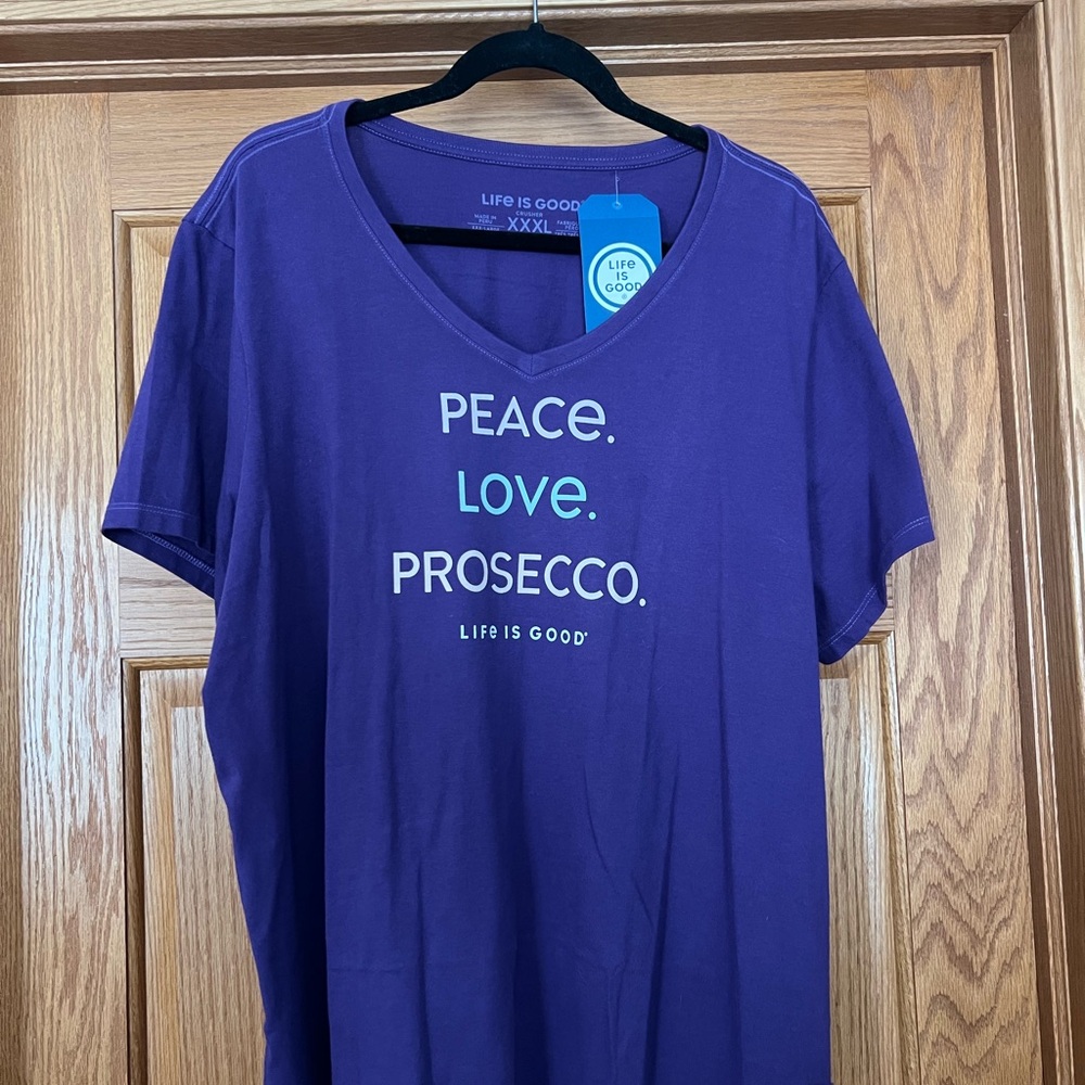 Life Is Good Purple V-Neck Tee